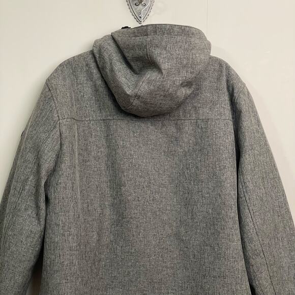 Tommy Hilfiger XL windbreaker fleece lined jacket hoodie full zip gray black - Picture 7 of 8